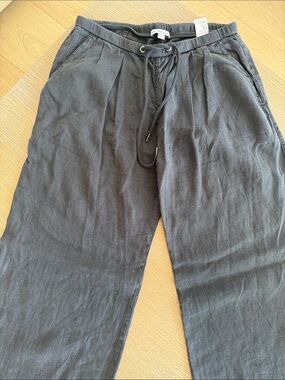 James Perse Charcoal Drawstring Linen Joggers